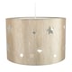 image 4 of Contemporary Beige Linen Childrens/Kids Pendant/Lamp Shade with Laser Cut Stars | Cream | Beige | 1