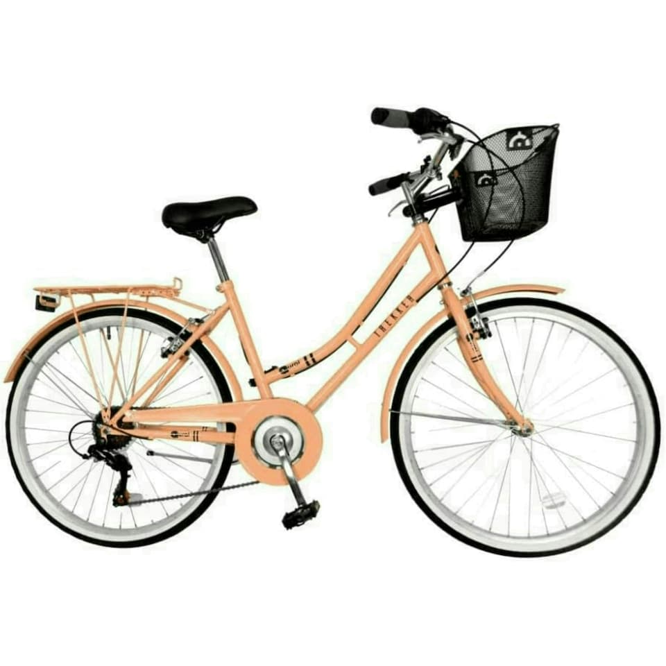 Aurai Trekker Ladies Heritage Bike, 26" Wheel, 6 Speed - Peach