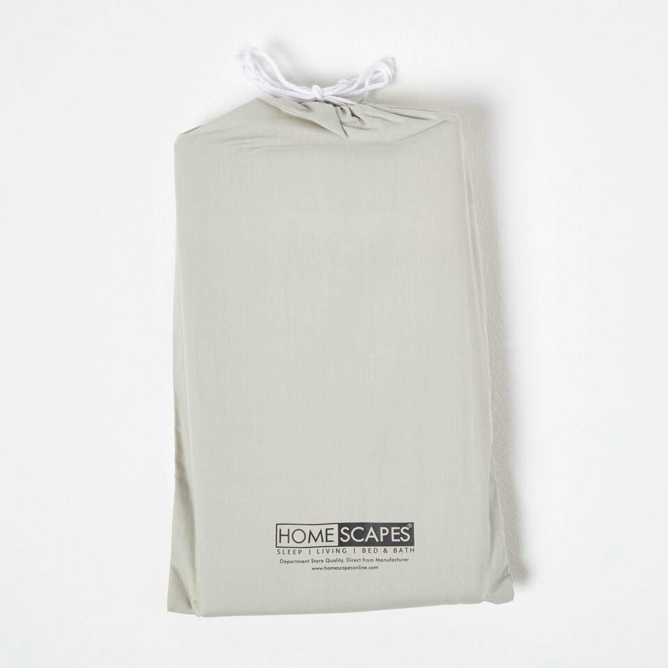 image 1 of Homescapes Grey Cotton Cot Bed Fitted Sheets 200 Thread Count, 2 Pack | Grey | One Size
