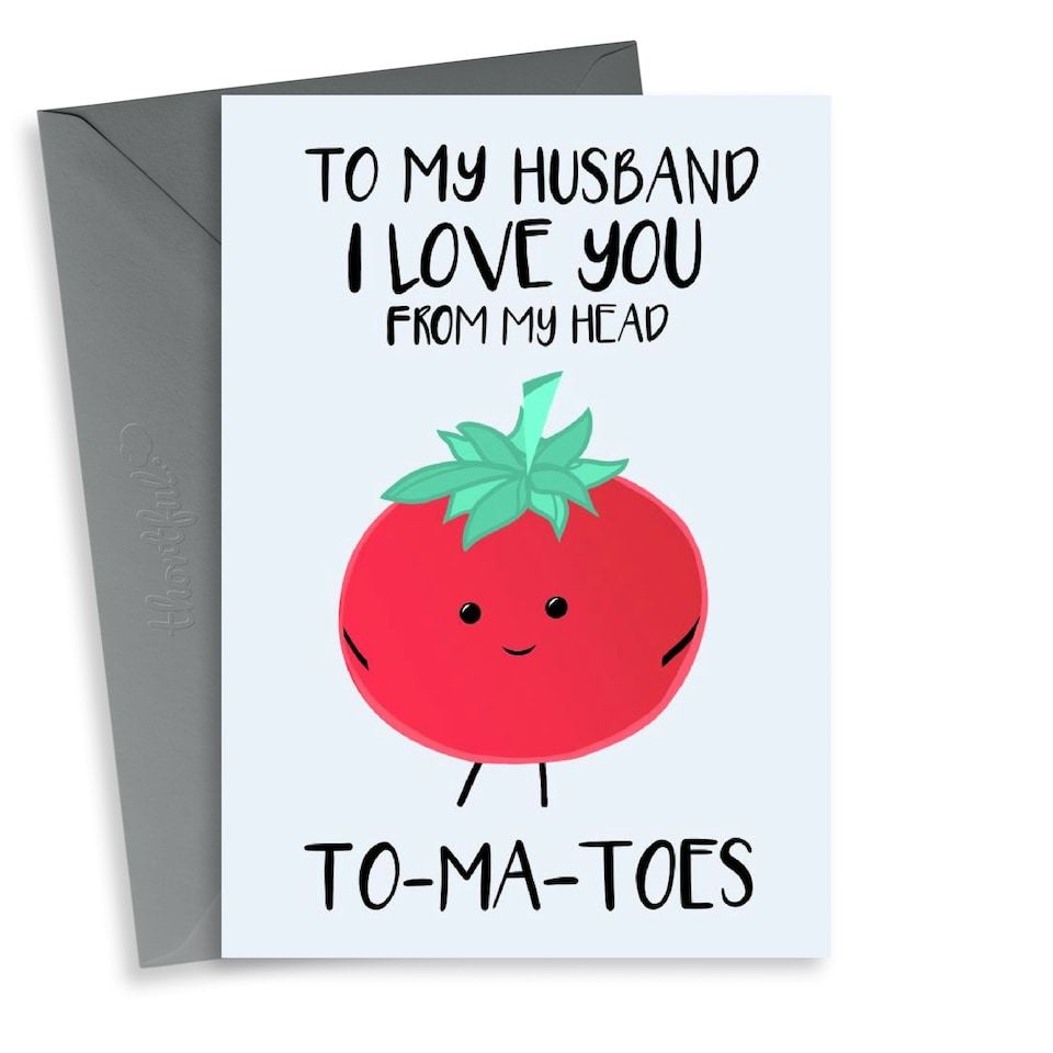 image 1 of Funny Tomato Pun Anniversary Card For Husband