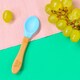 image 5 of Tiny Dining Bamboo Silicone Tip Spoon - Blue - Children's Baby Toddler Soft Curved Feeding Weaning Spoon