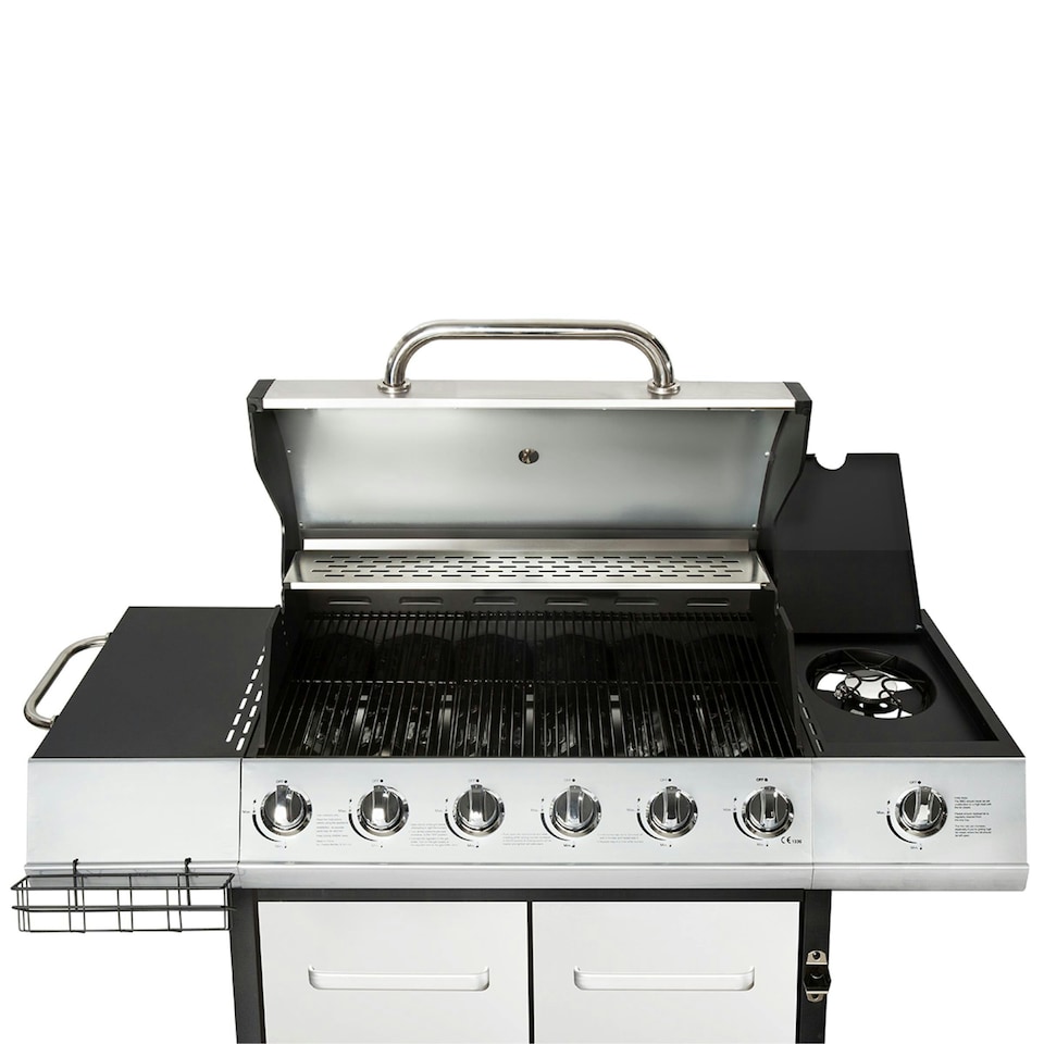 image 1 of Charles Bentley 7 Burner (6+side) Premium Gas BBQ - Stainless Steel