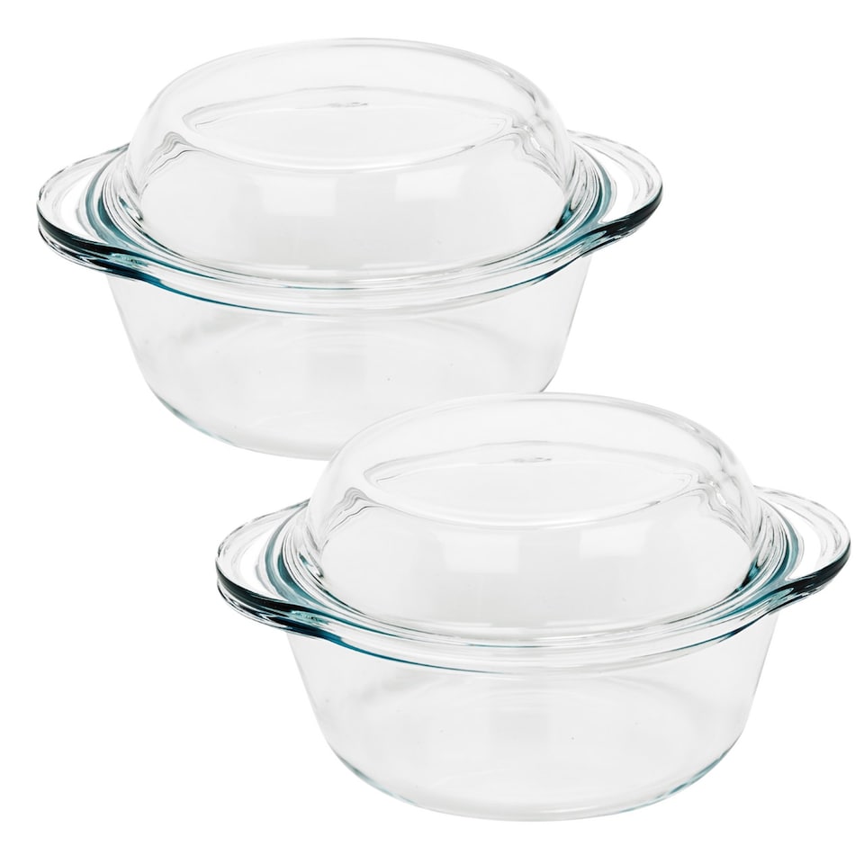 image 1 of Pasabahce Glass Round Large Casserole Dish 840ml | Clear | 2