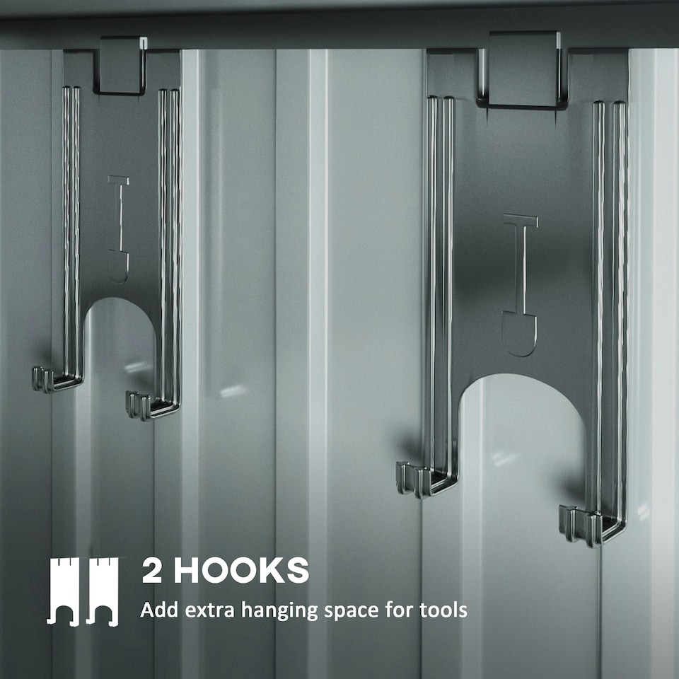 image 1 of Outsunny 6.5x4FT Garden Shed Lockable Metal Tool Shed Grey