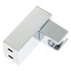 image 4 of SPARES2GO Shower Head Wall Clamp Adjustable Square Angled Chrome Bracket Handset Holder Silver