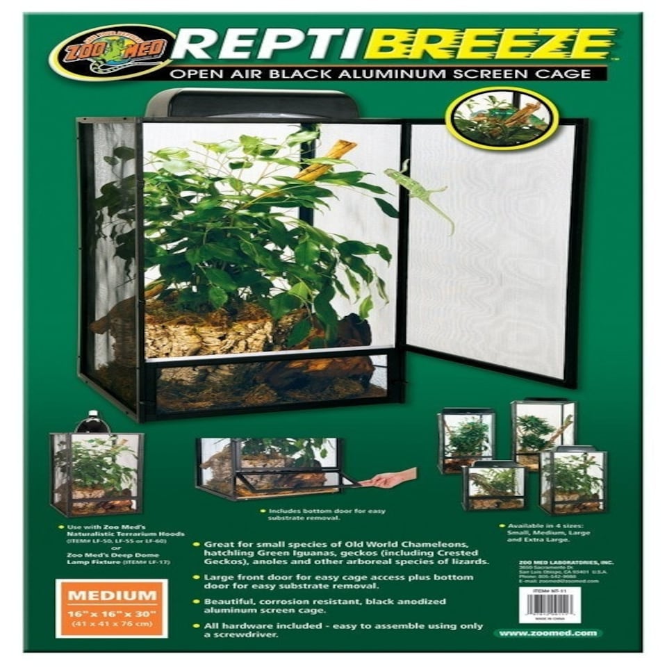 image 1 of Zoo Med ReptiBreeze Open Air Screen Cage White