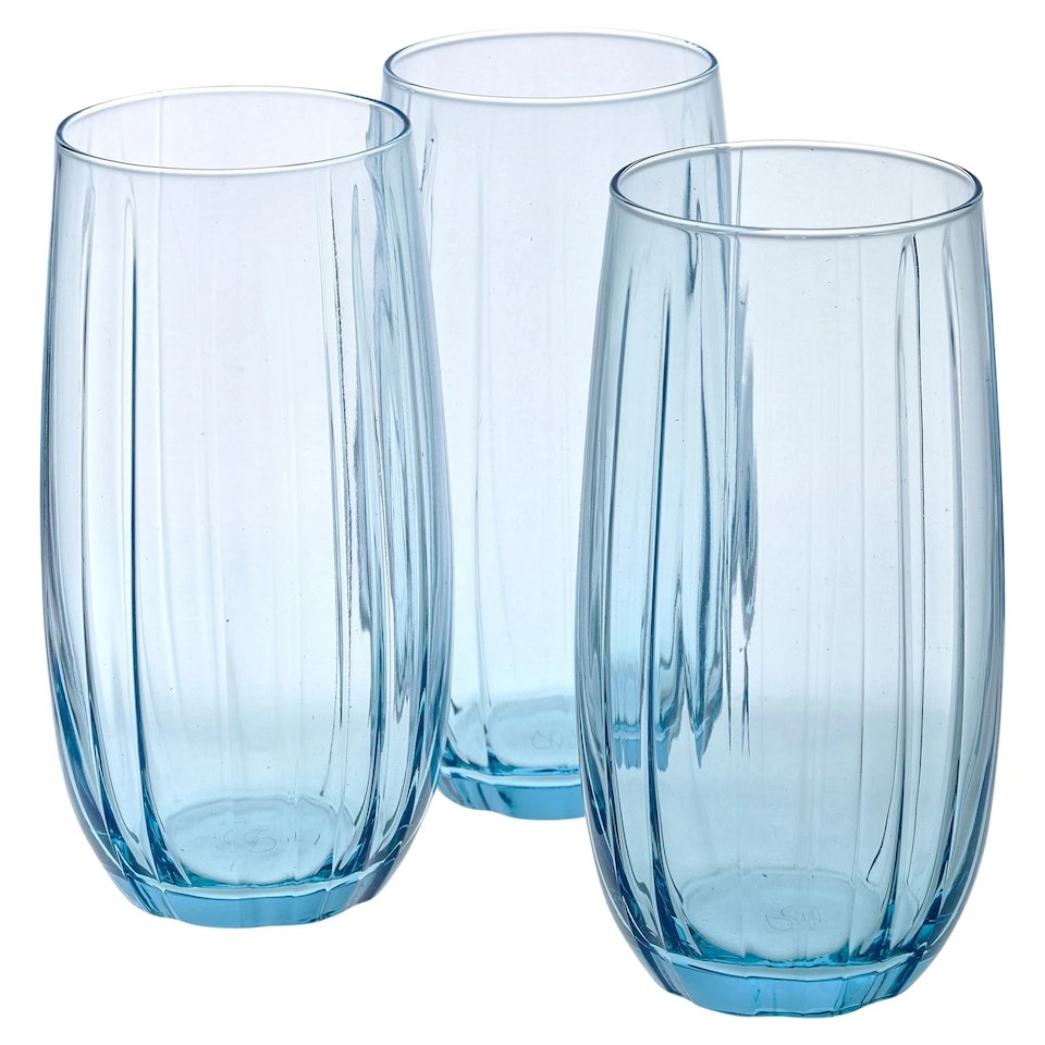 image 1 of Linka Coloured Glasses Sets Glassware Cup Tall Short Cocktail Tumblers | Multi | Light Blue 380ml + 500ml