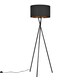 image 1 of ValueLights Camden Black Tripod Floor Lamp Black & Gold Shade & Bulb | Black