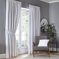 Fusion Dijon Pencil Pleat Curtains White