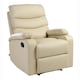 image 1 of Ashby Leather Recliner Armchair Sofa Home Lounge Chair (Cream)