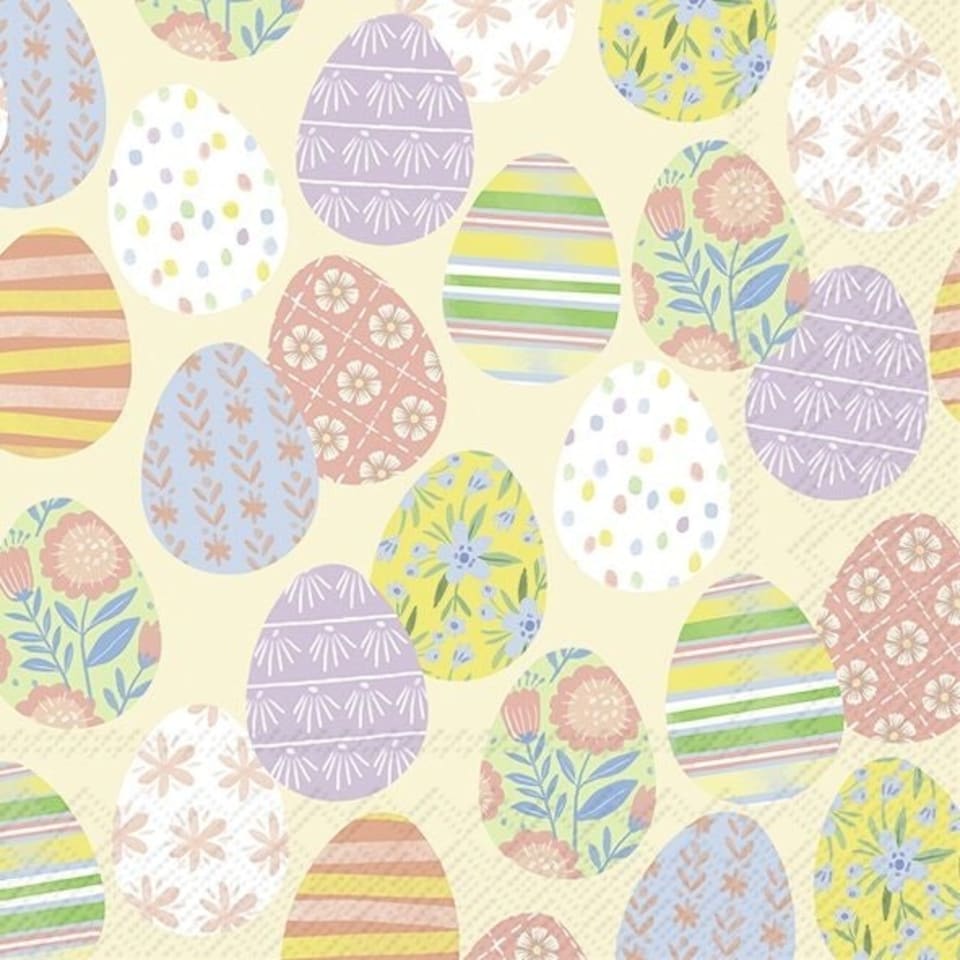 IHR  Eggstra Eggs Cream Cocktail Napkin 25cm 3ply  20 Pack