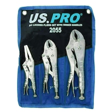 Locking Pliers Grip Wrench Plier Mole Grips with Ribbed handles 3pc Set