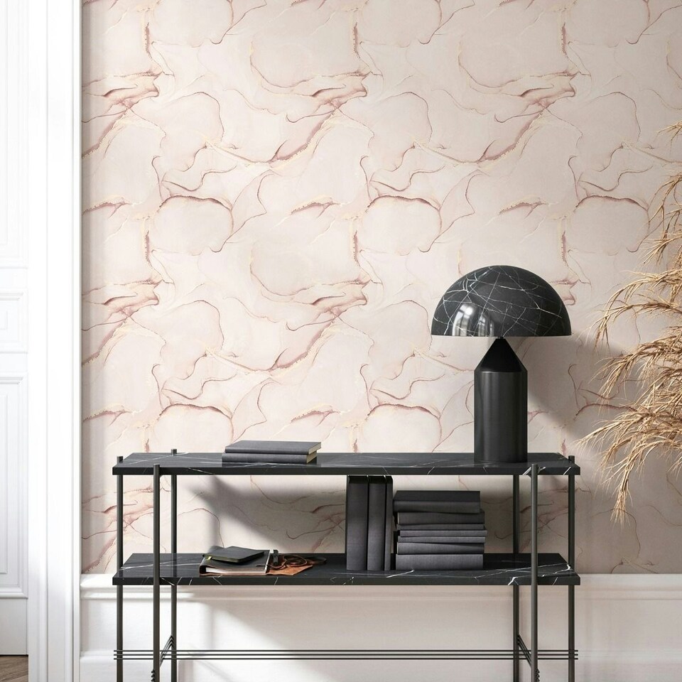 image 1 of Muriva Elysian Marble Wallpaper - Pink - 10m x 0.5m