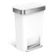 image 1 of Simplehuman 45L Rectangular Pedal Kitchen Bin with Liner Pocket, White Plastic