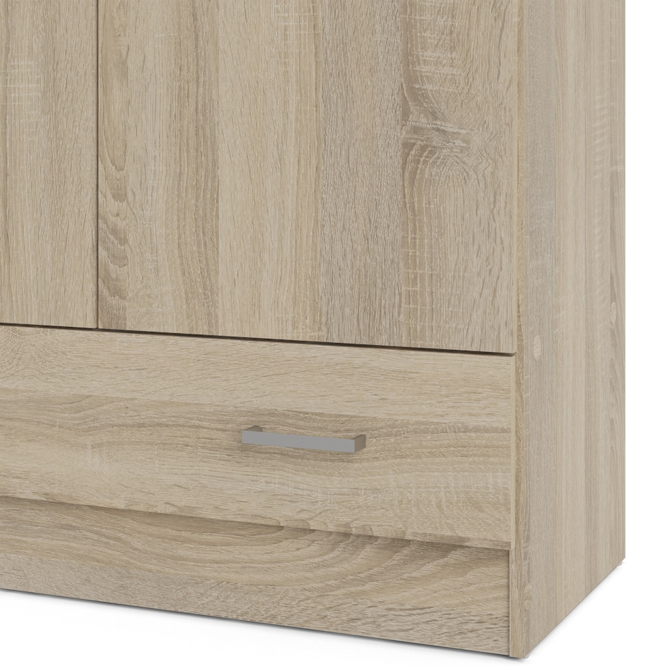 image 1 of Space Wardrobe with 2 Doors + 1 Drawer in Oak 1750