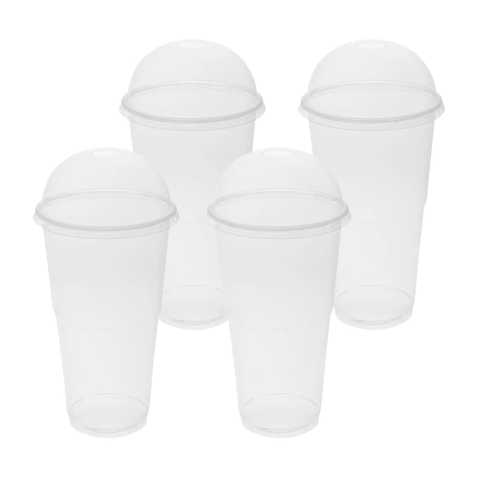 image 1 of BioWare 16oz Clear Plastic Smoothie Cups & Lids | Clear | 480