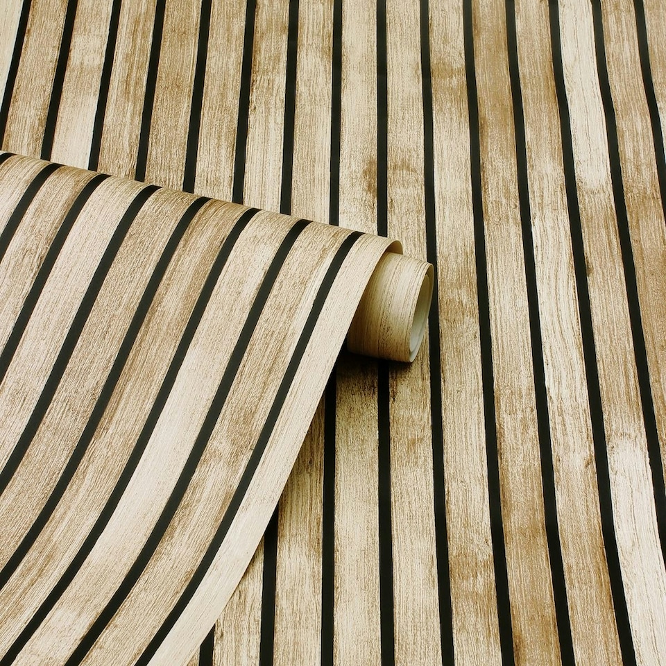 image 1 of Arthouse Wood Slats Wallpaper - Natural - 10m x 53cm Cream