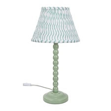 ValueLights Bobbles Sage Green Table Lamp Green Arrow Pleat Shade & Bulb | Green