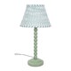 image 1 of ValueLights Bobbles Sage Green Table Lamp Green Arrow Pleat Shade & Bulb | Green