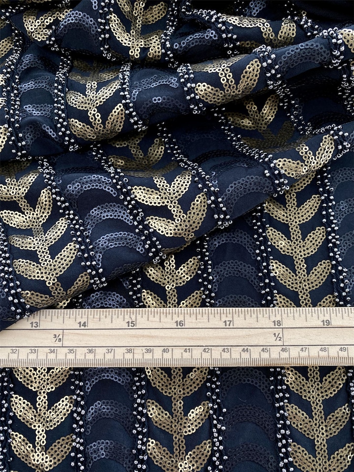Black Sequin Mesh Fabric for Dressmaking, 140cm / 55" Wide - per metre