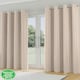 image 1 of Supersoft Beige Curtains 46 x 72 inch (117 x 183 cm) Room Darkening Eyelet Thermal Noise Reducing Curtains for Bedroom and Living Room