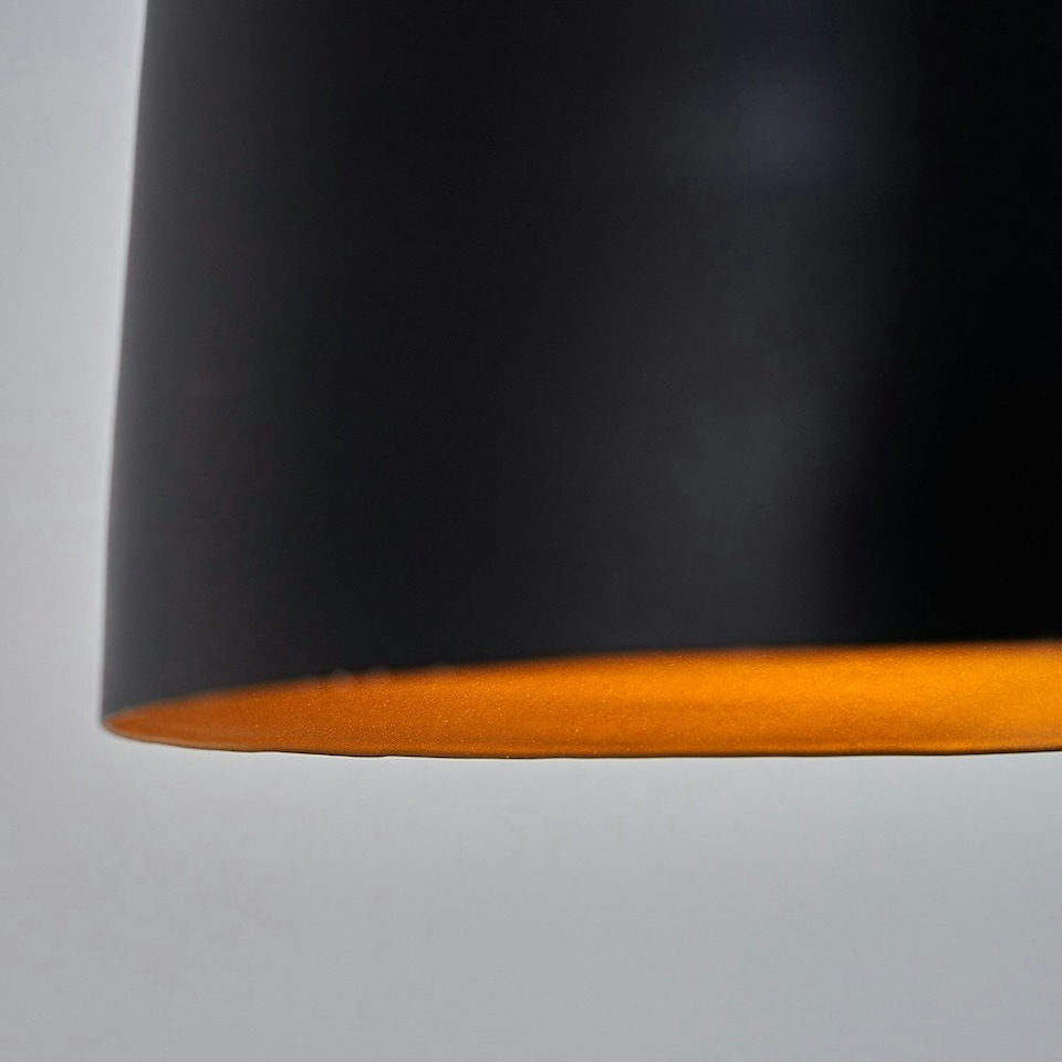 image 1 of ValueLights Black Metal Industrial Style Suspended Ceiling Pendant Light Fitting
