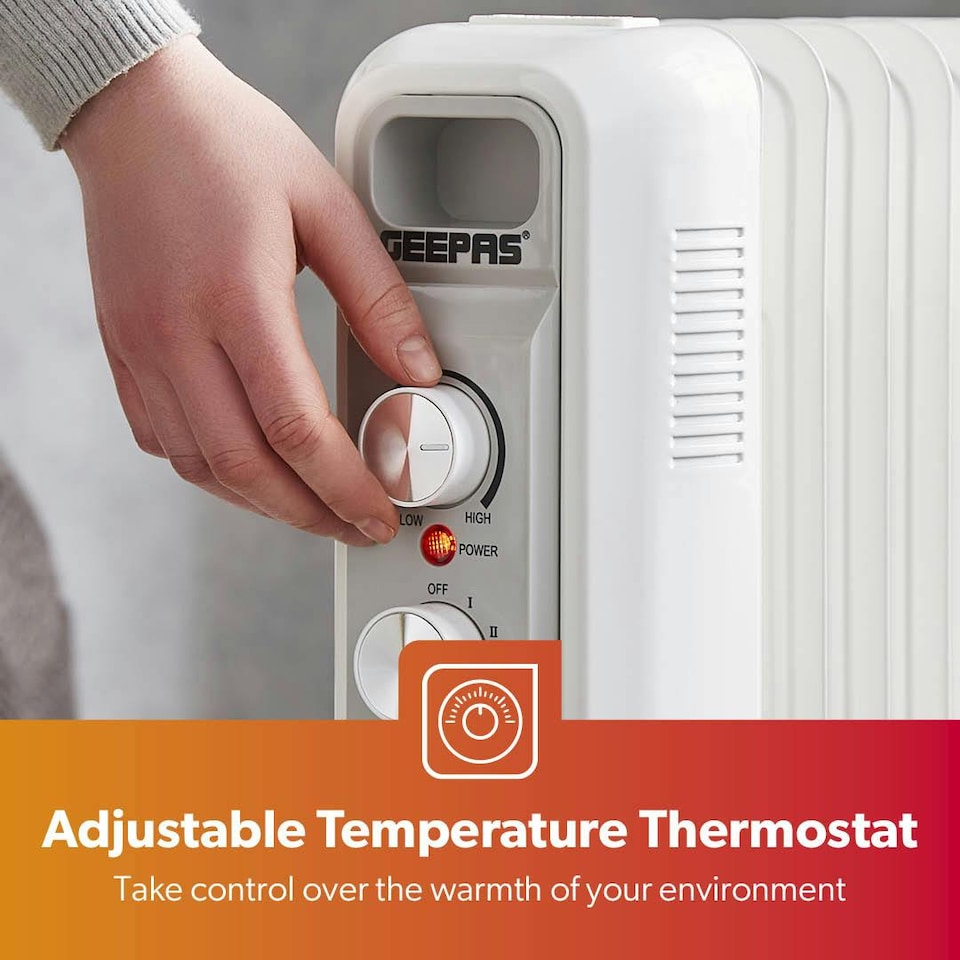 image 1 of GEEPAS Oil Filled Radiator Heater 1500W, 7 Fin