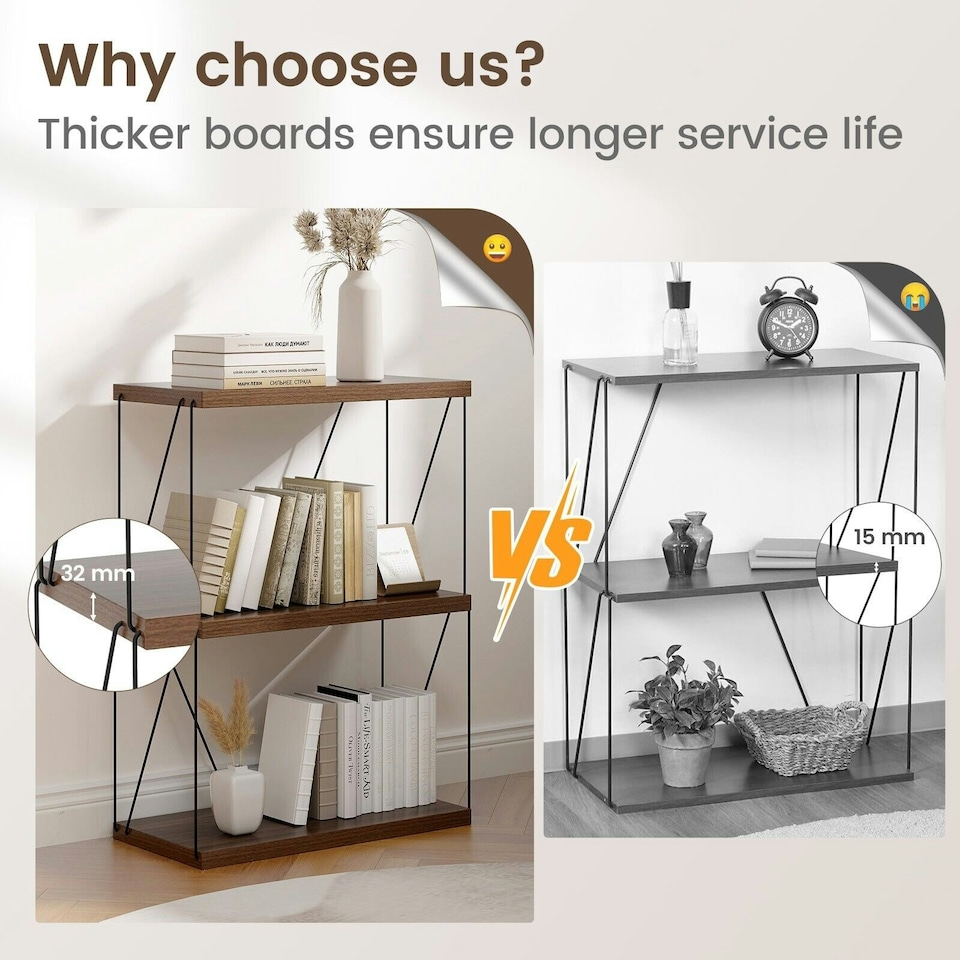 image 1 of COSTWAY 3-Tier Display Rack Industrial Storage Shelving Unit