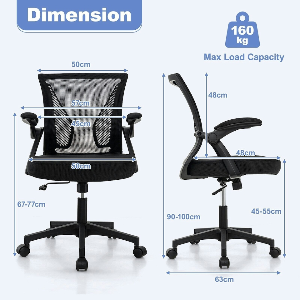 image 1 of COSTWAY Ergonomic Office Chair Adjustable Swivel Chair Black