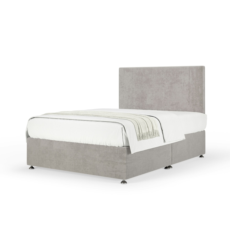 image 1 of Ortho Classic Orthopaedic Seal Grey Naples Velvet Divan Set And Valencia Headboard Double
