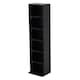 image 2 of 6 Tier Black Wooden CD DVD Game Book Shelf Storage Tower Rack - Fits 102 CDs
