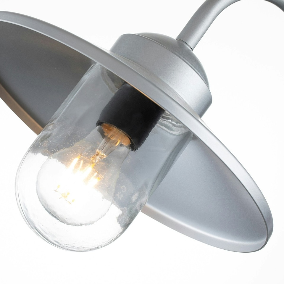 image 1 of Klampenborg Outdoor Dome Wall Lamp Silver, IP44