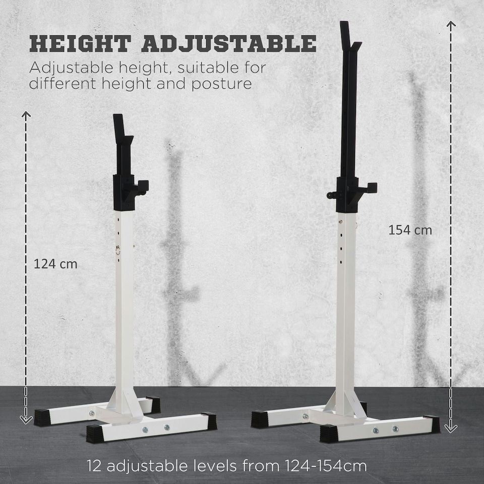 image 1 of HOMCOM Power Rack Weight Stand Bar Barbell Squat Stand Spotter for Home Workout