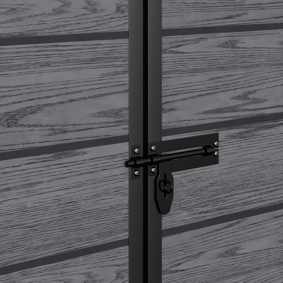 image 1 of Living and Home 8x4FT Outdoor Garden Storage Shed, Dark Grey | Grey | Dark Grey | 1