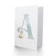 image 2 of Greeting Card Bunny Rabbit Alphabet Letter A New Baby 1st Birthday