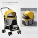 image 3 of PawHut 3 In 1 Pet Stroller, Detachable Dog Cat Travel Carriage - Yellow