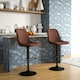 image 7 of HOMCOM Set of 2 Bar Stools, Adjustable Swivel Breakfast Barstools, Brown Brown