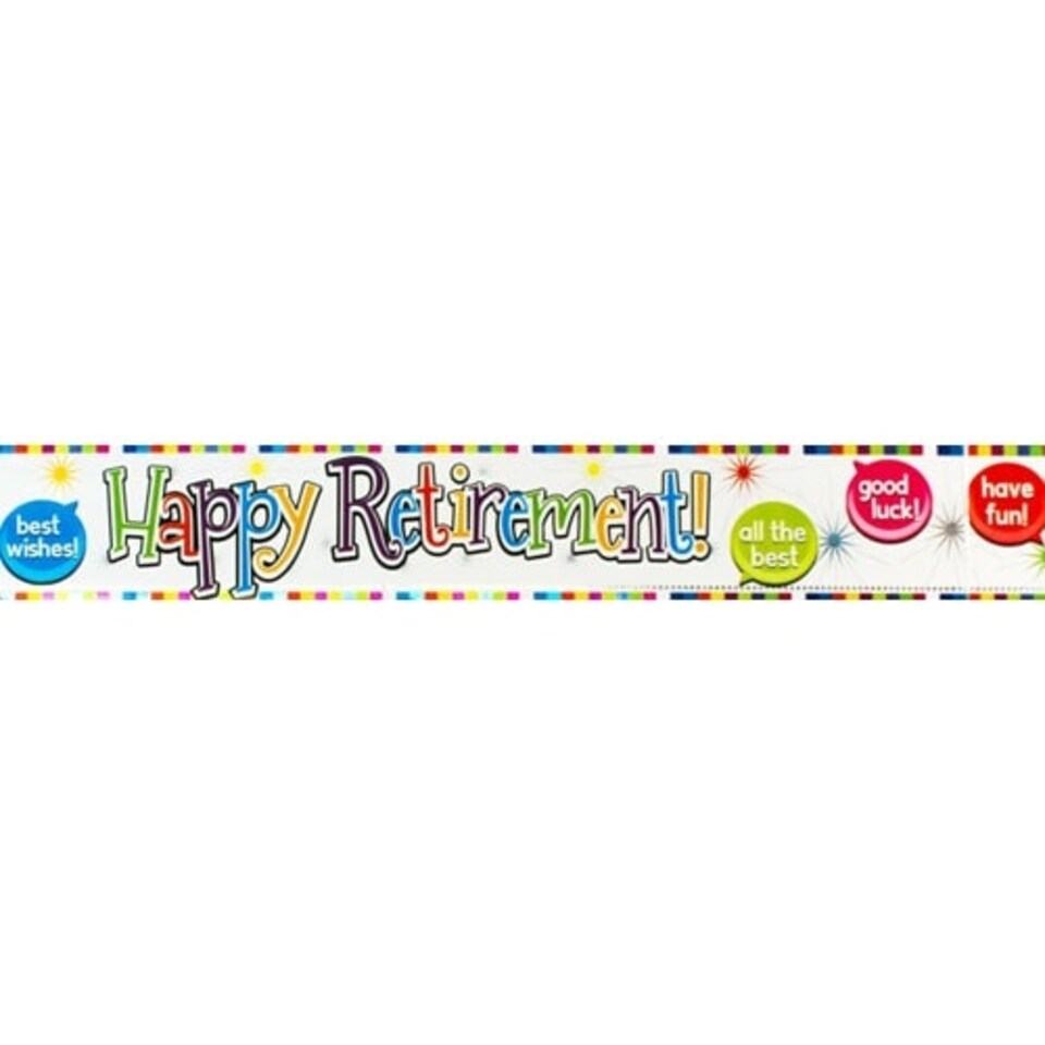 Happy Retirement Holographic Foil Banner 270cm