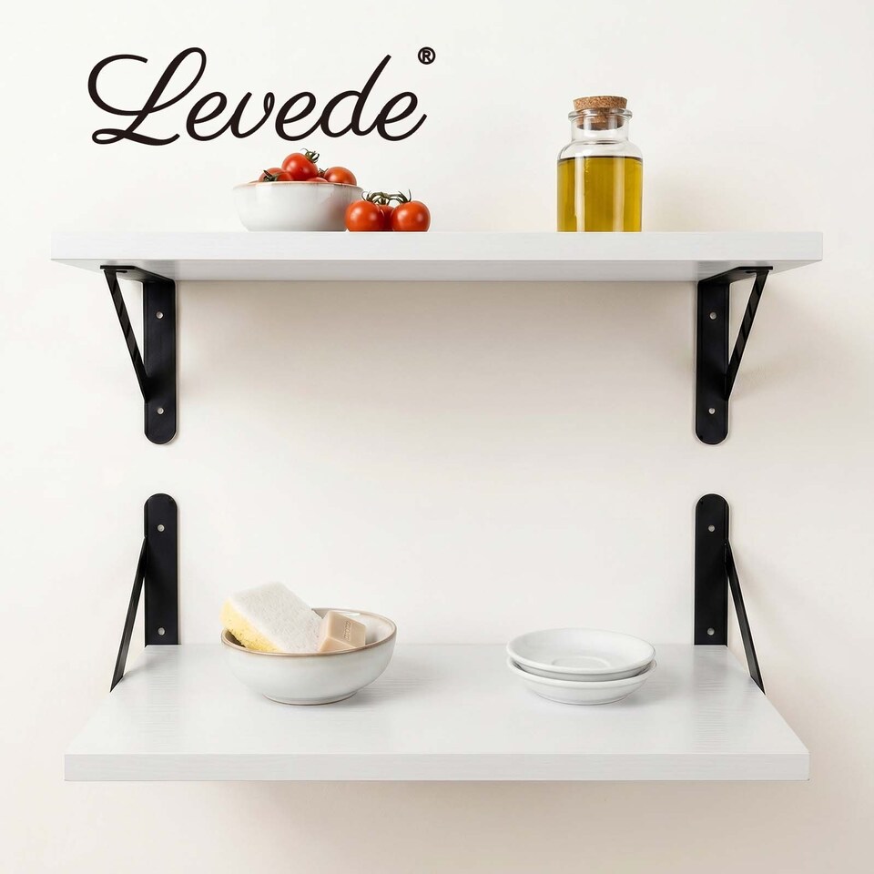 image 1 of Levede Floating Shelves 2PC Wall Mounted Shelf DIY Storage Display Modern Decor