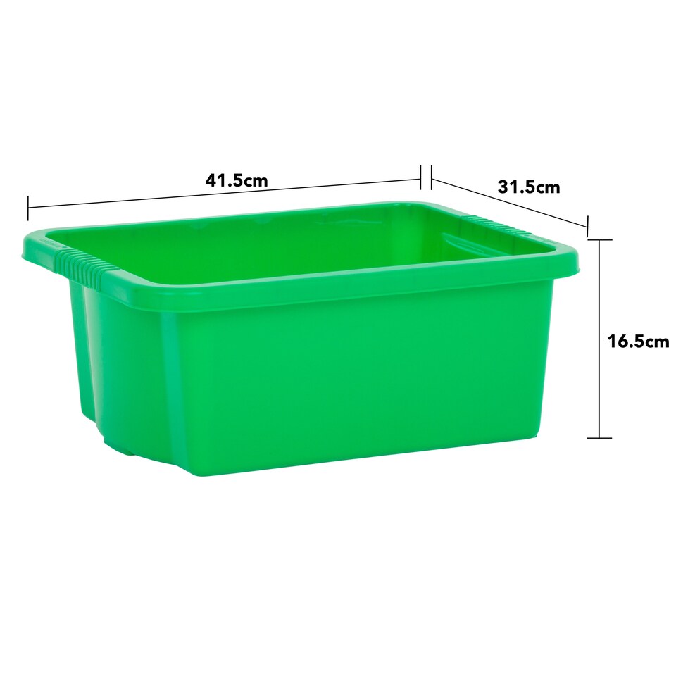 image 1 of Wham Stack & Store 4 x 16L Plastic Storage Boxes | Green | 4