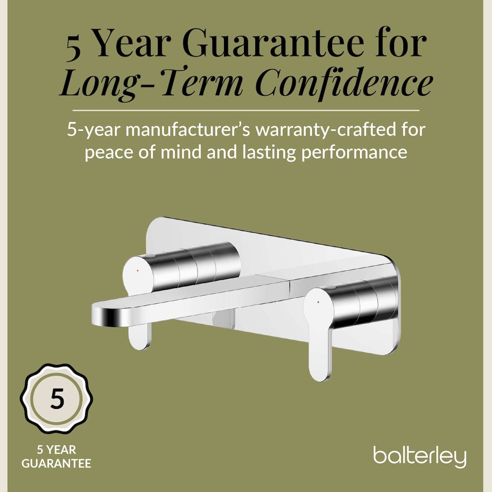 image 1 of Balterley Pride Contemporary Round Wall Mount 3 Tap Hole Basin Mixer Tap & Back Plate
