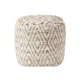 image 1 of Homescapes Sierra Natural Diamond Pattern Jute Square Bean Filled Pouffe - 40 cm