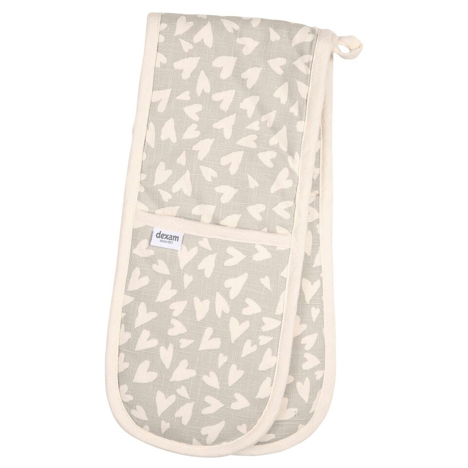 Dexam Organic Heart Double Oven Gloves Grey