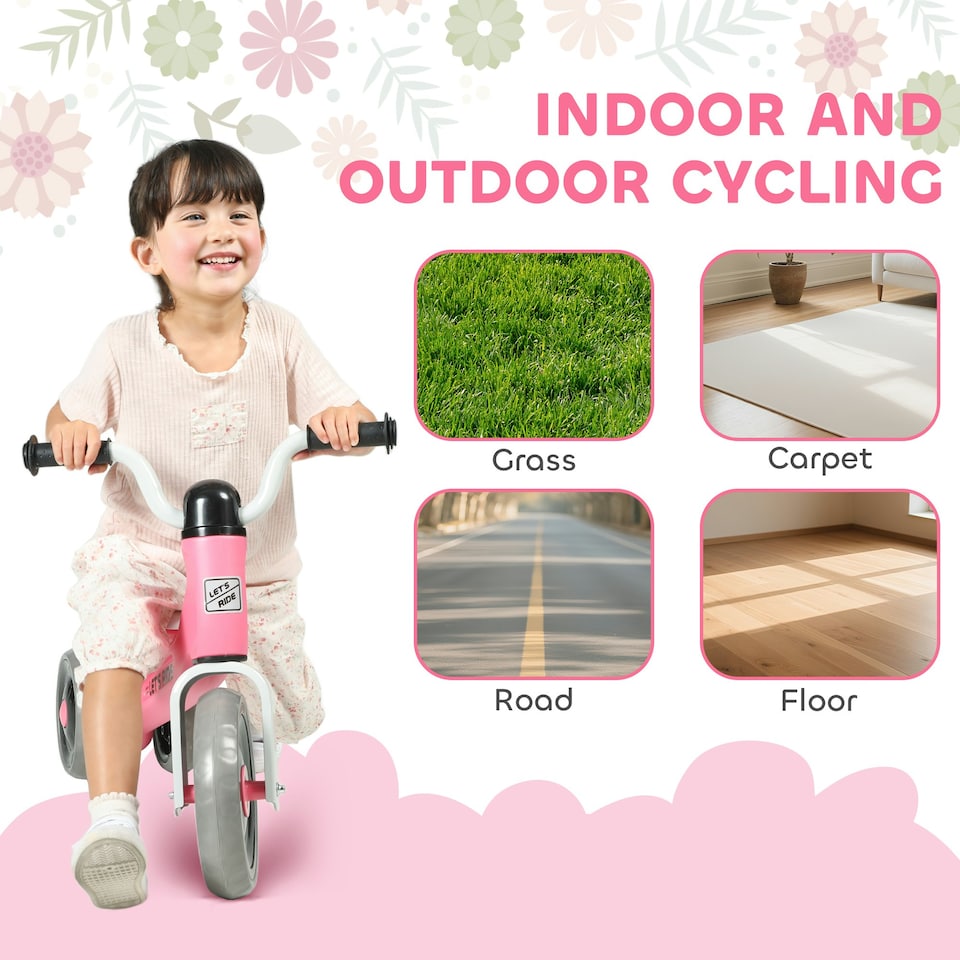 image 1 of AIYAPLAY Baby Balance Bike with 3 Wheels for 12-36 Months, Pink