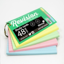 48 Assorted Colour 5x3" Revision Cards on Binding Ring