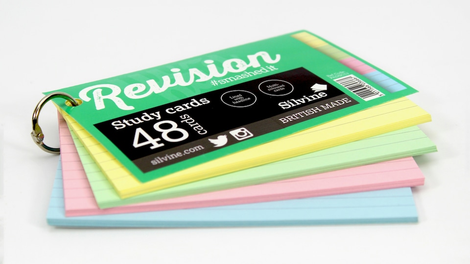 image 1 of 48 Assorted Colour 5x3" Revision Cards on Binding Ring