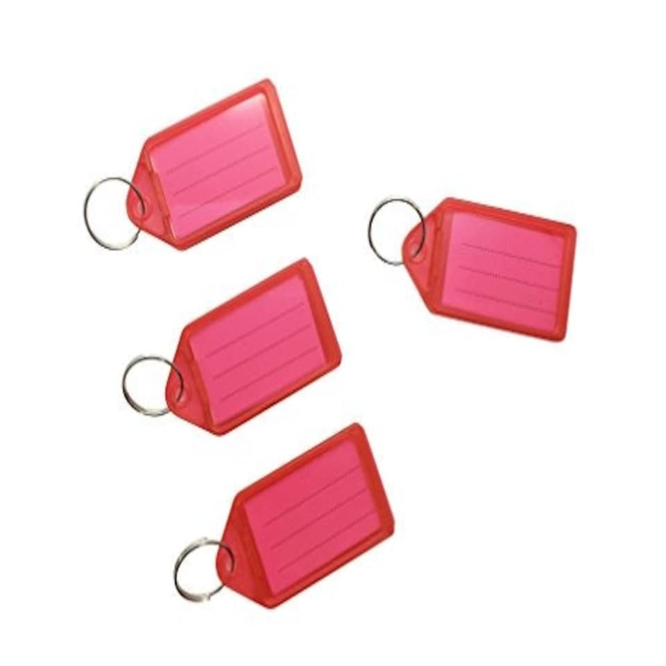 image 1 of Pack of 100 Small Red Identity Tag Key Rings