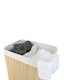 image 3 of Oblong Bamboo Natural Laundry Hamper with Divider | Brown