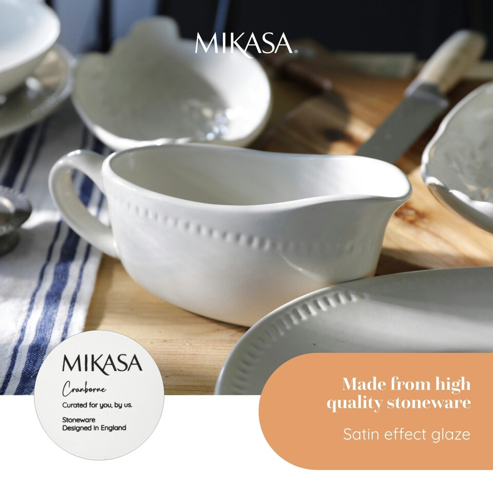 image 1 of Mikasa Gravy Boat Cream Stoneware 300ml