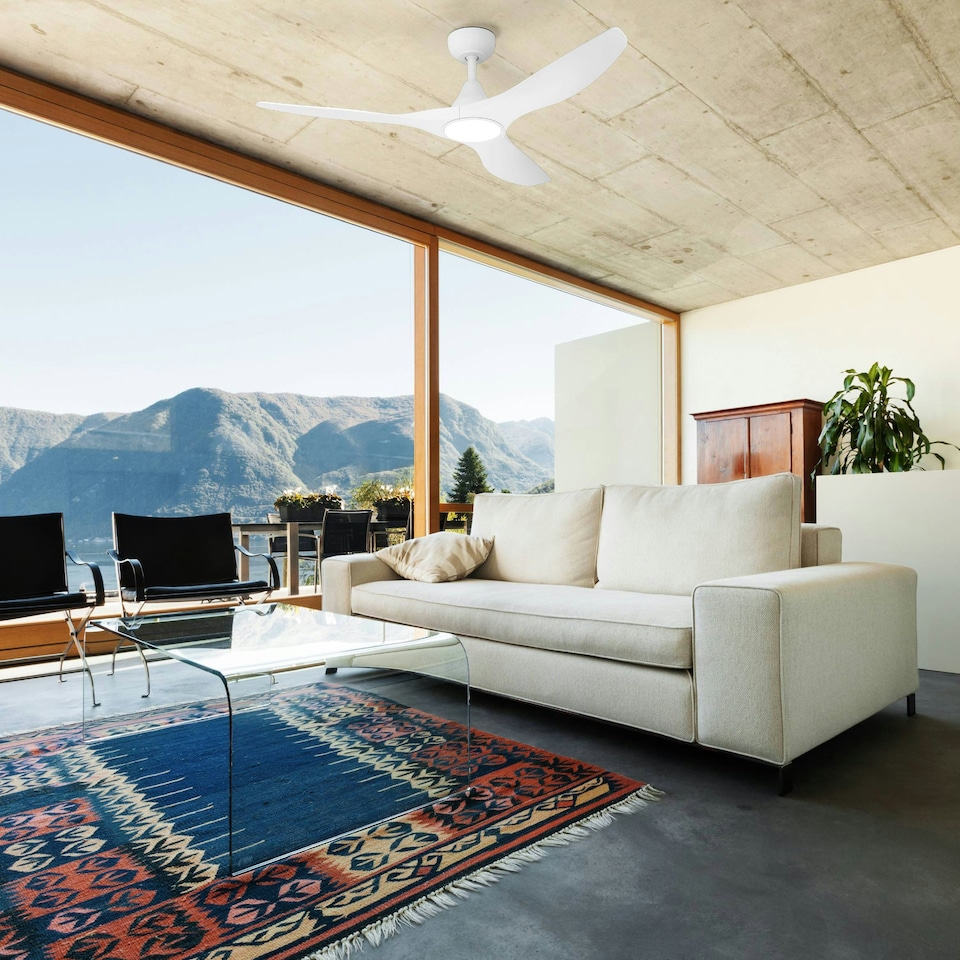 image 1 of EGLO Portsea Matte White LED Ceiling Fan